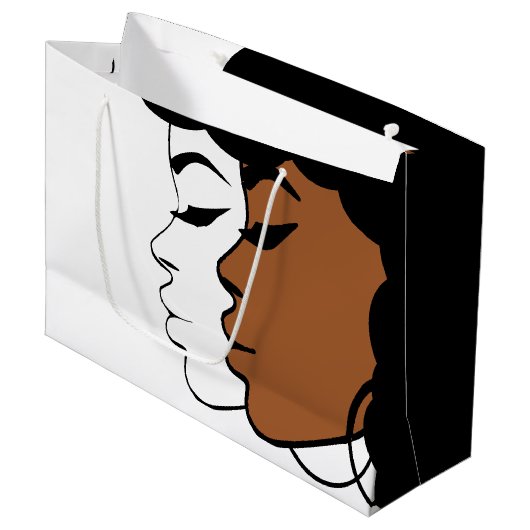 Feiernde Blackness Große Geschenktüte (Vorderseite Schrägansicht)