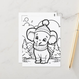 Feiernde Elefantenkinder Postkarte