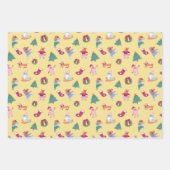 Feiernde Hunde EisRotes Grün Geschenkpapier Set (Vorderseite 3)