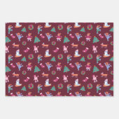 Feiernde Hunde EisRotes Grün Geschenkpapier Set (Vorderseite 2)