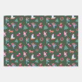 Feiernde Hunde EisRotes Grün Geschenkpapier Set (Vorderseite)