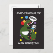 Feiernde Mütter Tag Roar Dinosaur personalisieren Postkarte (Vorne/Hinten)