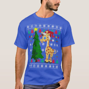 Feiernde Tier Weihnachtsmann Giraffe Ugly Chris T-Shirt
