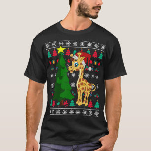 Feiernde Tier Weihnachtsmann Giraffe Ugly Chris T-Shirt