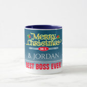 Feiernder Best Boss Ever mit Snowman Weihnachten Tasse (Zentrum)