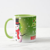 Feiernder Best Boss Ever mit Snowman Weihnachten Tasse (Links)