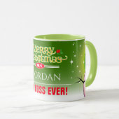 Feiernder Best Boss Ever mit Snowman Weihnachten Tasse (VorderseiteRechts)