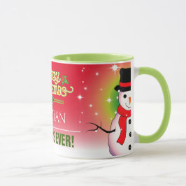 Feiernder Best Boss Ever mit Snowman Weihnachten Tasse