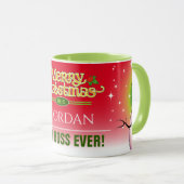 Feiernder Best Boss Ever mit Snowman Weihnachten Tasse (VorderseiteRechts)