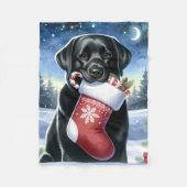 Feiernder Labrador Retriever Dog Lover Weihnachten Fleecedecke (Vorderseite)