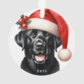 Feiernder Labrador Retriever Dog Weihnachten Ornament (Rückseite)