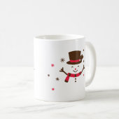Feiernder Snowman Cheer Kaffeetasse (VorderseiteRechts)