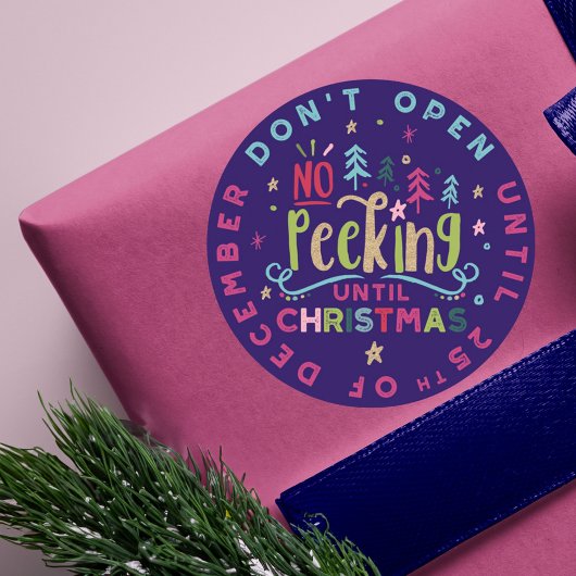 Feiernder Spaß & farbenfrohe Nieking bis Weihnacht Runder Aufkleber