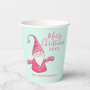 Feiernder Spaß - Rosa und Minze Grün Weihnachten Pappbecher