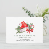 Feiernder Weihnachtsklaus Hat Weihnachtsfeier FOTO Feiertagskarte (Stehend Vorderseite)