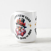 Feierndes Hühnchen - Neujahr 2024 Tasse (Vorderseite Links)