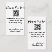 Feierparty Scan QR-Code Details Webseite sozial Visitenkarte (Vorne/Hinten)