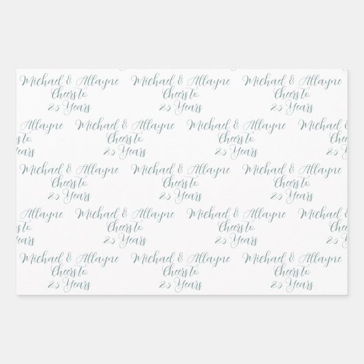 Feiert 25 Jahre Grün 25 Jahre Geschenkpapier Set (Vorderseite 2)