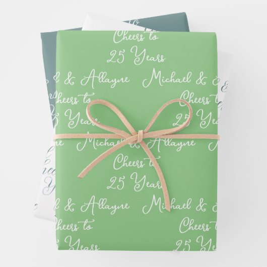 Feiert 25 Jahre Grün 25 Jahre Geschenkpapier Set (Beispiel)