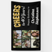 Feiert 40 Jahre 6 FotoCollage 40. Geburtstag Banner (Vertikal)