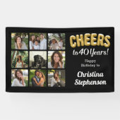 Feiert 40 Jahre 9 FotoCollage 40. Geburtstag Banner (Horizontal)