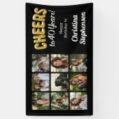 Feiert 40 Jahre 9 FotoCollage 40. Geburtstag Banner (Vertikal)