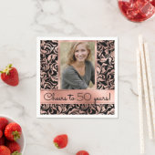 Feiert 50 Jahre Golddamast Rose 50. Geburtstag Serviette (Beispiel)