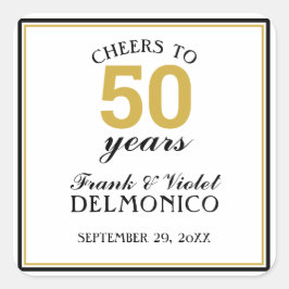 Feiert 50 Jahre Hochzeitstag Gold Quadratischer Aufkleber