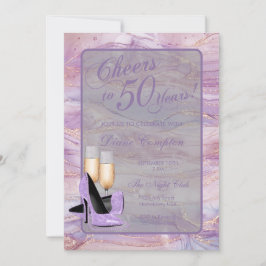 Feiert 50 Jahre Lavender Gold Geburtstag Einladung
