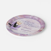 Feiert 50 Jahre Lavender Gold Geburtstag Pappteller (Schrägansicht)