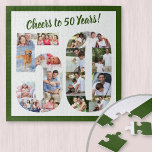 Feiert 50 Jahre Zahl 50 Foto Collage Square Puzzle<br><div class="desc">Sage mir 50 Jahre mit einem maßgeschneiderten Foto-Puzzle für ein einzigartiges 50. Geburtstagsgeschenk. Die Fotovorlage ist für Sie Set, um Ihre Fotos hinzuzufügen, die in Form einer Zahl 50 angezeigt werden. Die Foto-Collage hat eine Vielzahl von Landschafts-, Quadrat- und Portrait-Fotos, die Ihnen viel Flexibilität bei der Platzierung Ihrer Lieblingsfotos geben....</div>