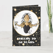 Feiert 60 Fett Glam Cartoon 60. Geburtstag Karte (Vorderseite)