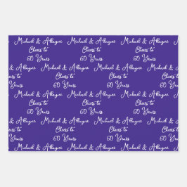 Feiert 60 Jahre Pink Magenta 60 Jahre Geschenkpapier Set