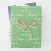 Feiert 60 Jahre Sage Green 60 Jahre Jubiläum Geschenkpapier Set (Beispiel)