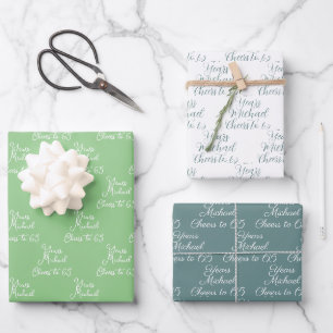 Feiert 65 Jahre Frühlingsgrün 65. Geburtstag Geschenkpapier Set