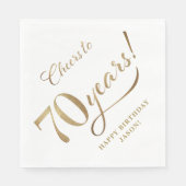 Feiert 70 Geburtstag Glitzer Gold Serviette (Vorderseite)