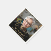Feiert 70 Jahre Geburtstag Foto Gold Black Serviette (Ecke)