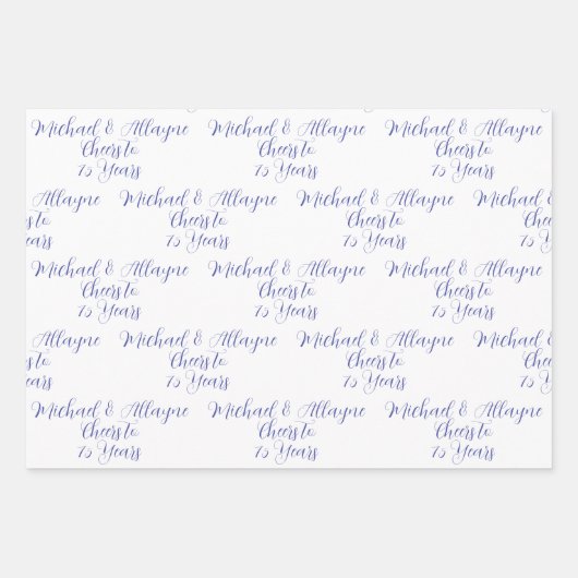 Feiert 75 Jahre Pink Magenta 75 Jahre Geschenkpapier Set (Vorderseite 2)