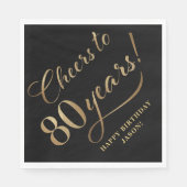 Feiert 80 Geburtstag Glitzer Black and Gold Serviette (Vorderseite)