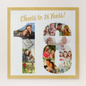 Feiert bis 18 Jahre Nummer 18 FotoCollage Square Puzzle (Vertikal)