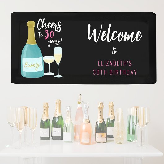 Feiert bis 30 Jahre blubbly 30. Geburtstag Party Banner
