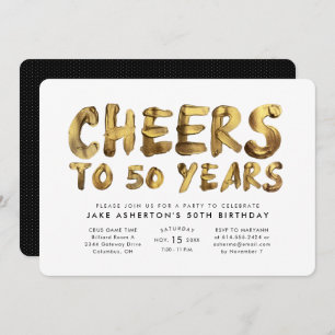 Feiert bis 50 Jahre Gold zum 50. Geburtstag Einladung