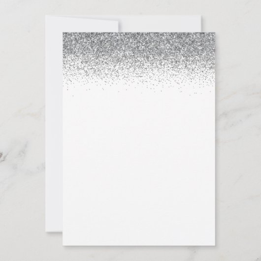 Feiert bis 50 Jahre Silver Gold Glitzer Champagner Einladung (Rückseite)