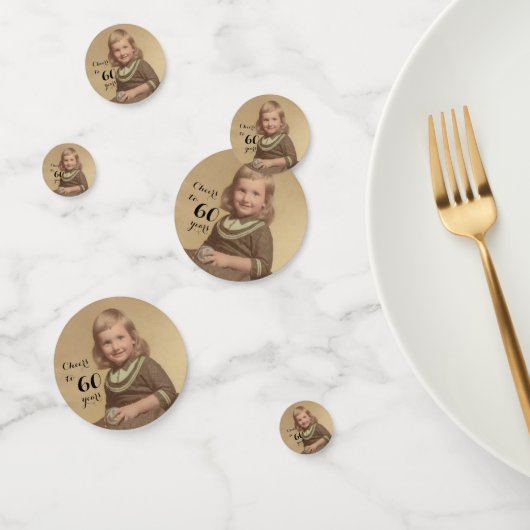 Feiert bis 60 Jahre! Foto Confetti Konfetti (Gruppe)