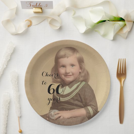 Feiert bis 60 Jahre! Foto Paper Teller (Hochzeit)