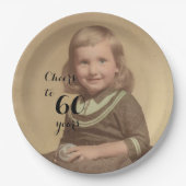Feiert bis 60 Jahre! Foto Paper Teller (Vorderseite)