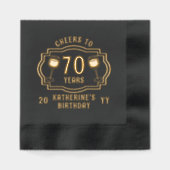 Feiert bis 70 Jahre Weingläser Geburtsname Servietten Mit Folie (Vorderseite)