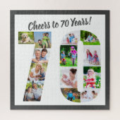 Feiert bis 70 Jahre Zahl 70 Foto Collage Square Puzzle (Vertikal)