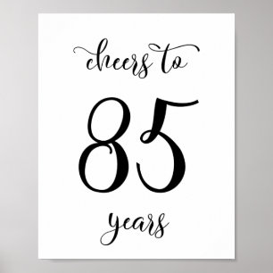 Feiert bis 85 Jahre Geburtstagszeichen Poster