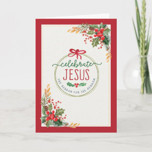 Feiert Jesus, den Grund für die Jahreszeit Feiertagskarte
